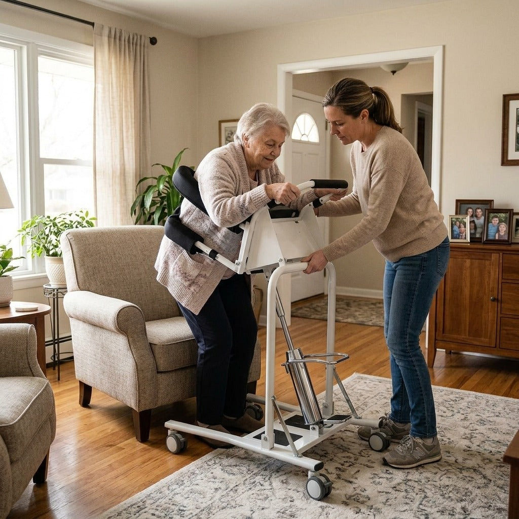 Hydraulic Patient Transfer Lift for Standing Support - at home