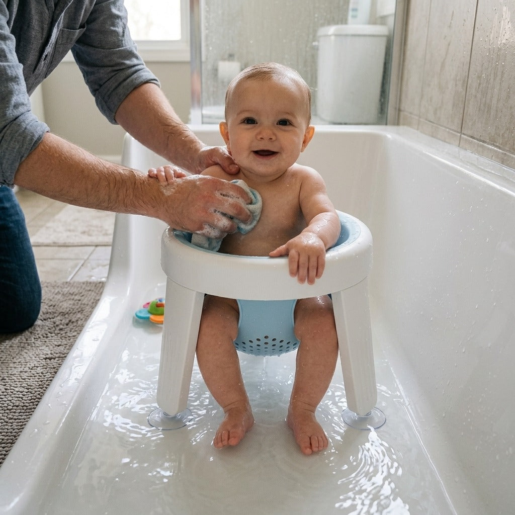 Infant Bath Support Seat with Suction Cups - in use