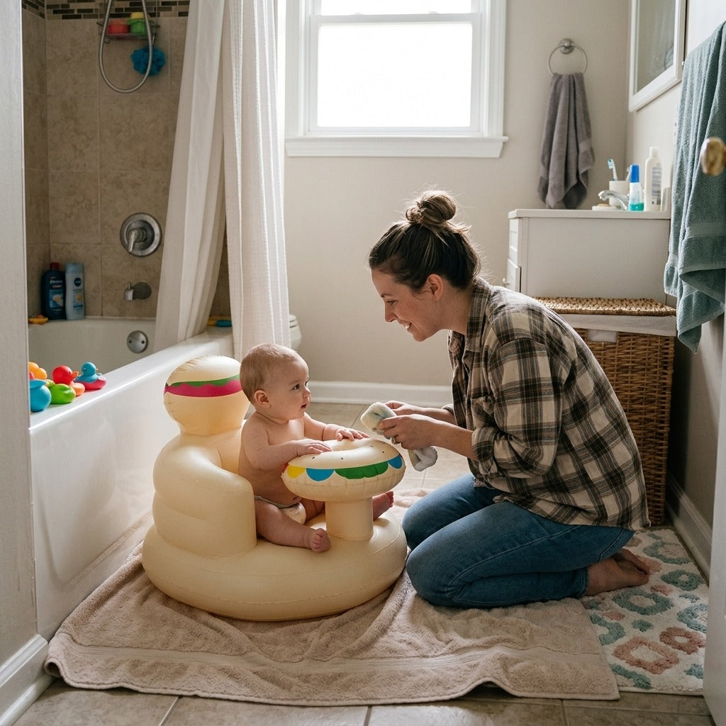 Inflatable Baby Chair for Bath Time - at home