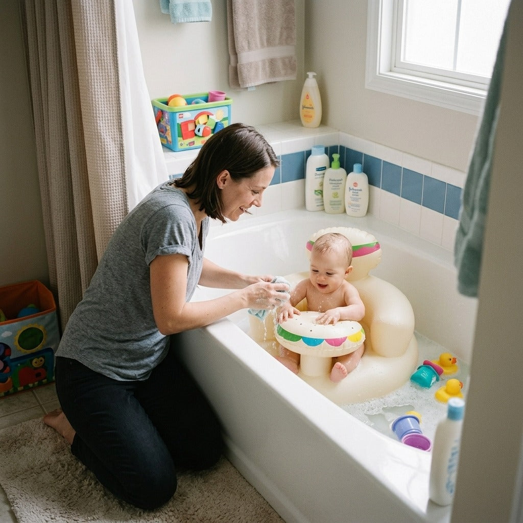 Inflatable Baby Chair for Bath Time - in everyday life