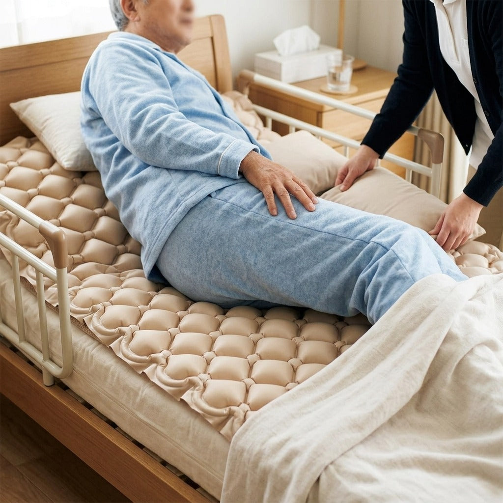 Inflatable Mattress for Home Care, 90 × 190 × 7 cm - in use