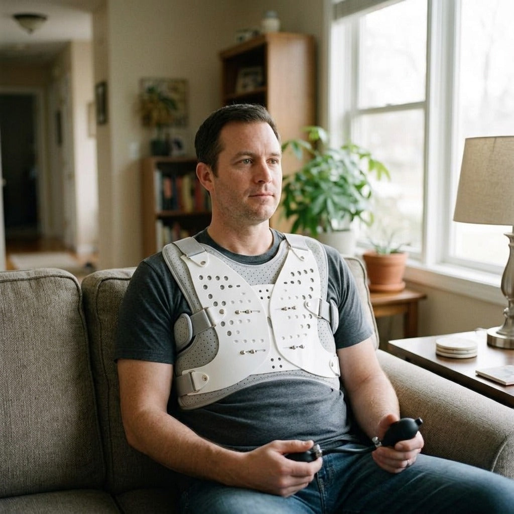 Inflatable Thoracic Back Support Brace - at home
