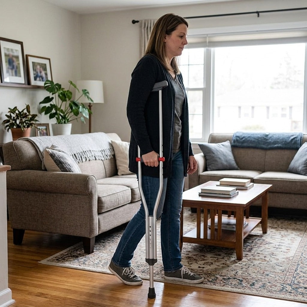 Medwell Foldable Underarm Crutch - at home