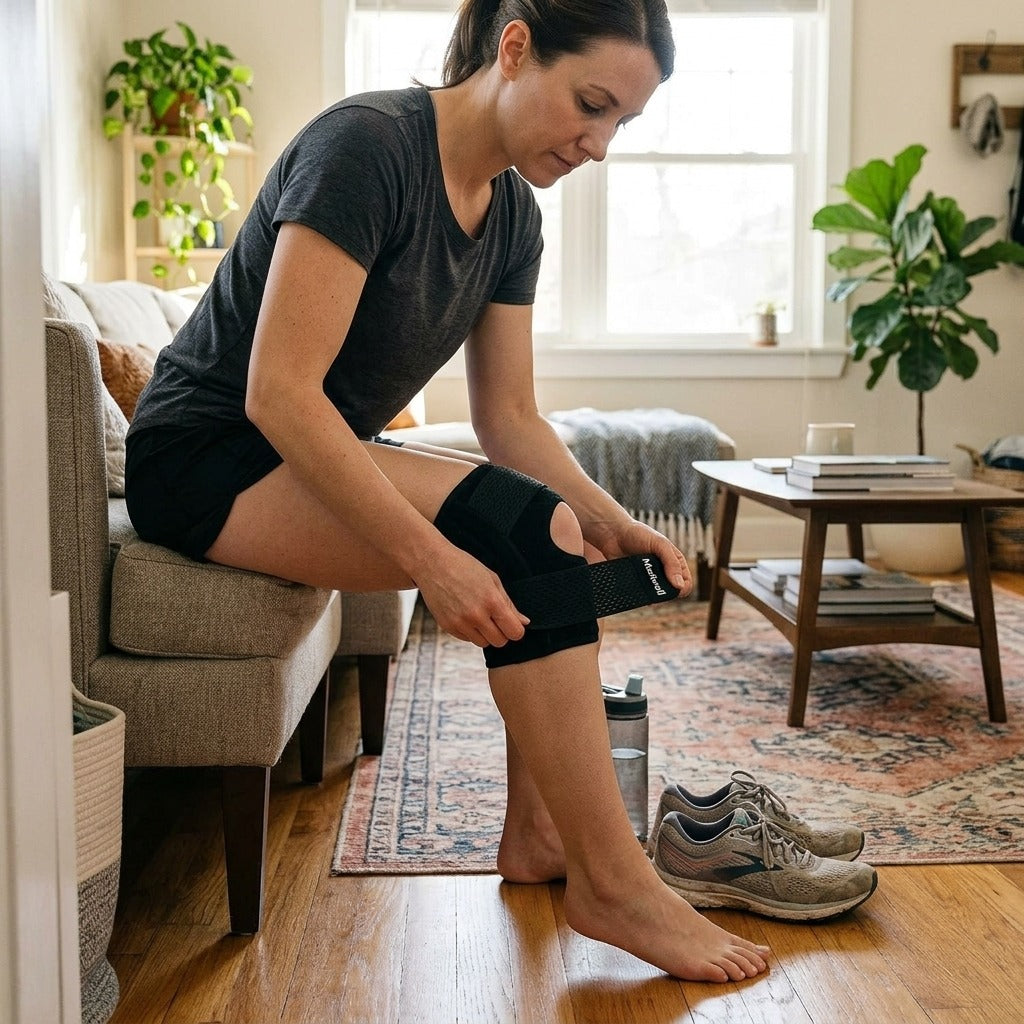 Medwell Adjustable Knee Support with Spring Stays, Breathable - at home