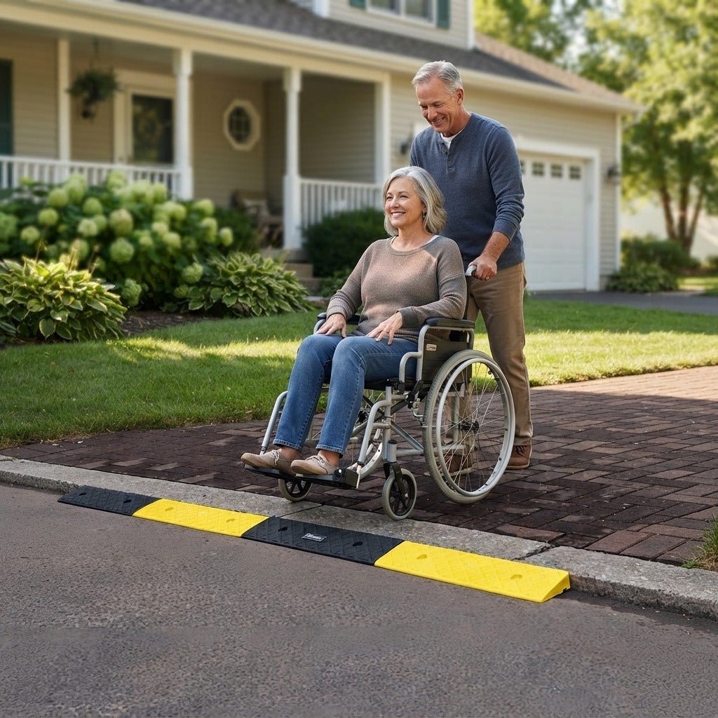 Kerb and Threshold Ramp for Wheelchairs - in everyday life