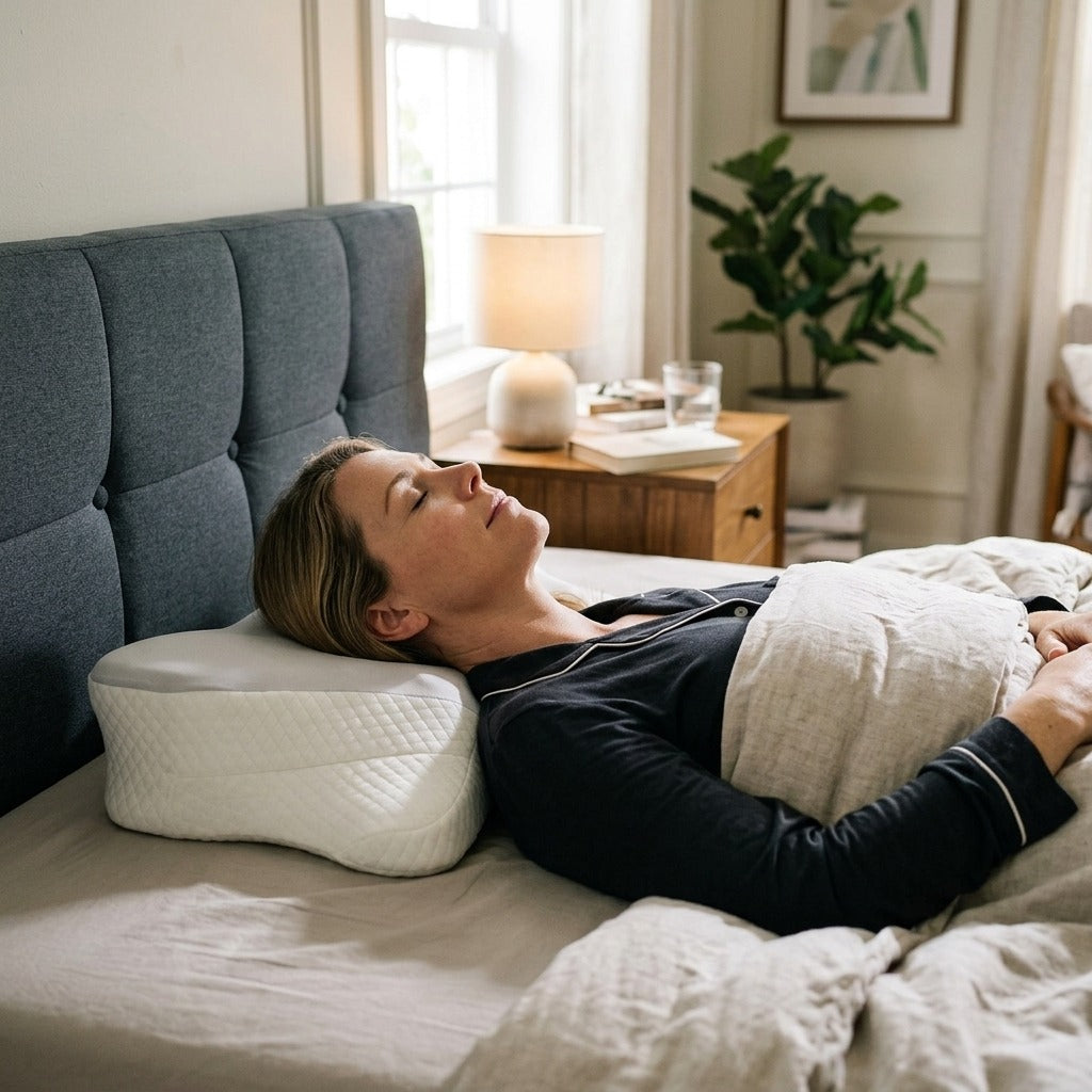 King Size Memory Foam Neck Pillow with Washable Cover - in everyday life