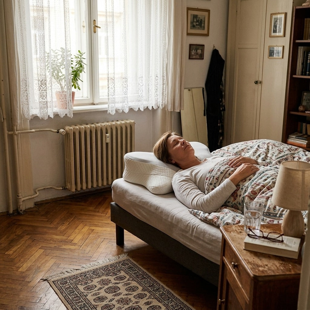 King méretű memóriahabos nyakpárna, mosható huzattal - otthon