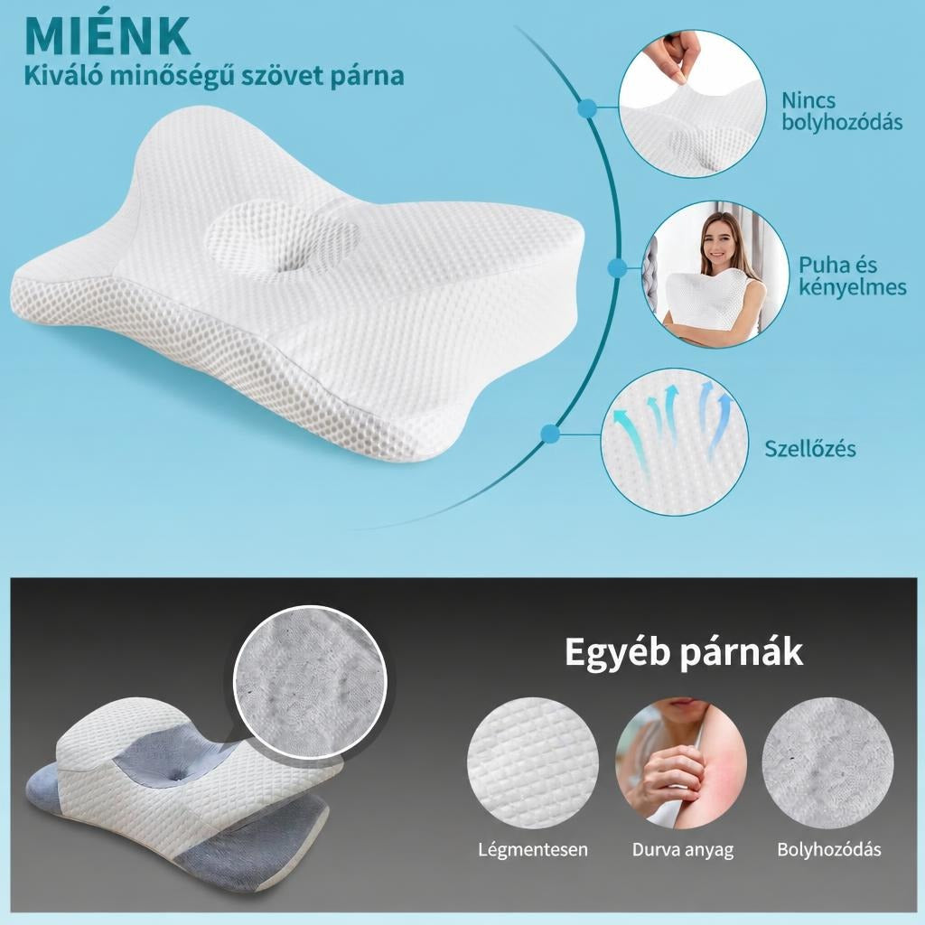 King méretű memóriahabos nyakpárna, mosható huzattal