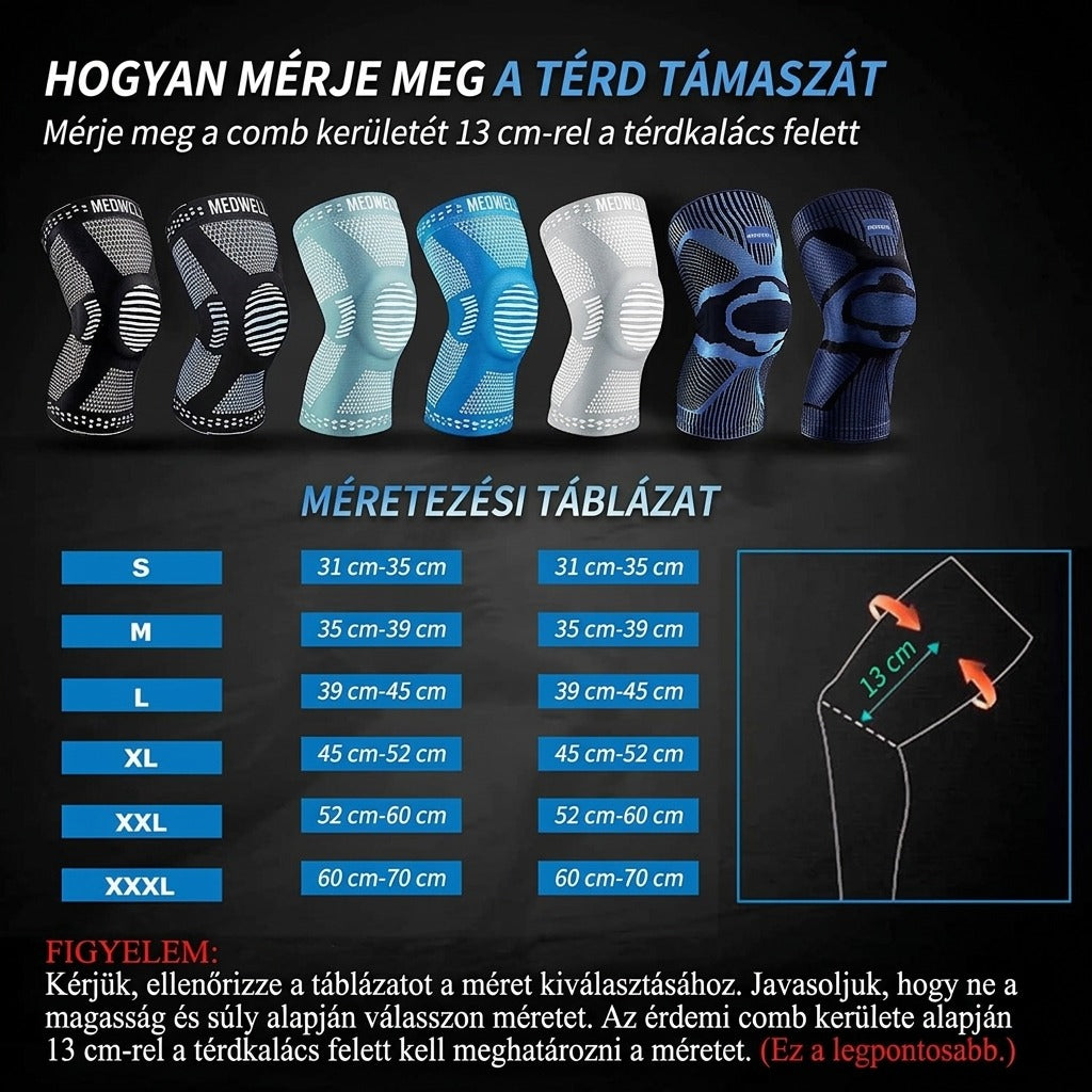 Térdtámasz oldalsó stabilizátorokkal