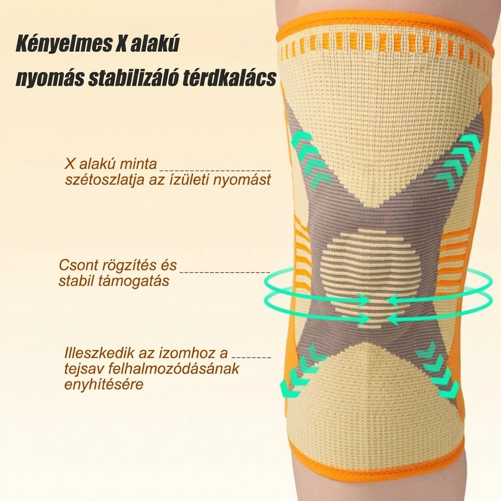 Térdrögzítő térdkalácspárnával és oldalmerevítőkkel