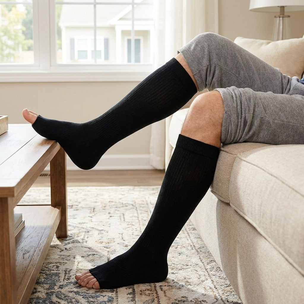 Knee-High Compression Socks, 2-Pack - in use