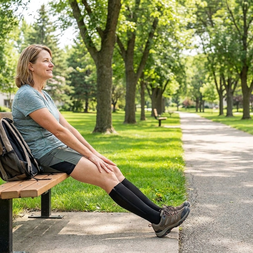 Knee-High Compression Socks for Hiking and Running - in everyday life