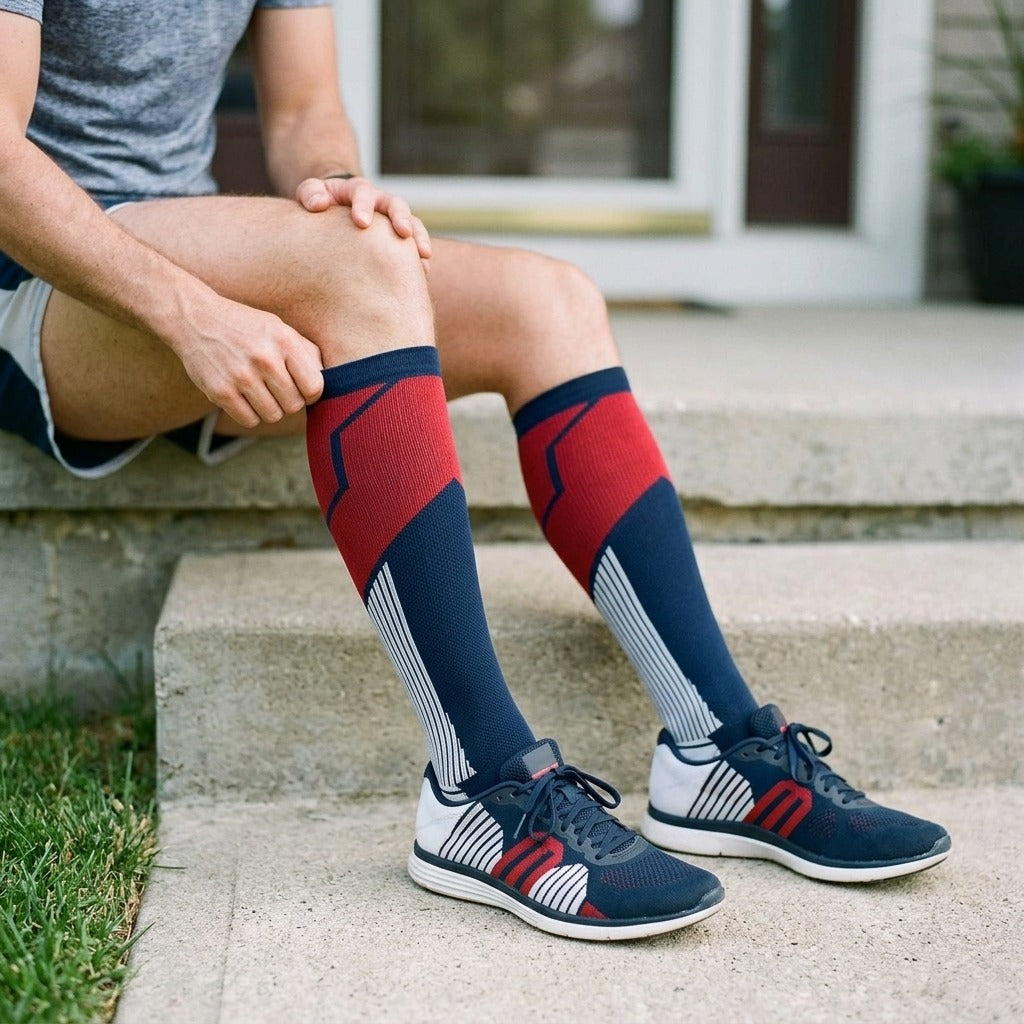Knee-High Compression Stockings 20-30 mmHg - in use