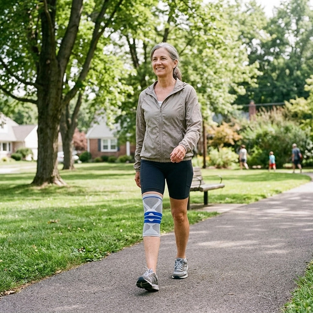 Knit Knee Support Sleeve - in everyday life