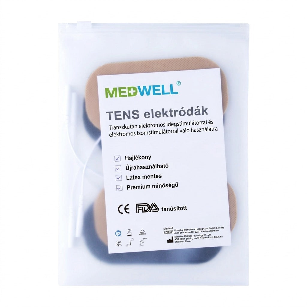Nagy TENS elektródapárnák, 4 darabos készlet, 2.0 mm-es csatlakozónyílás