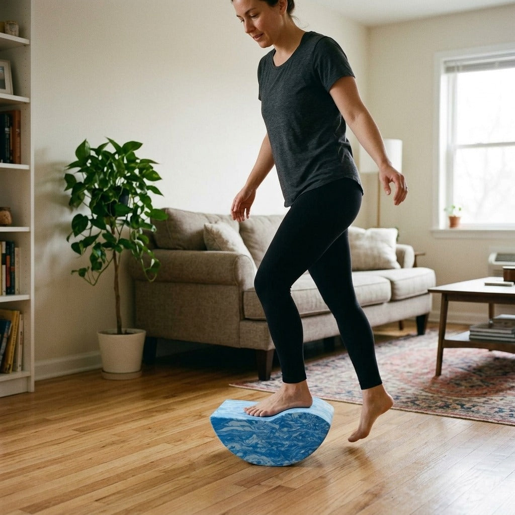 Lightweight Foam Wobble Balance Board - at home