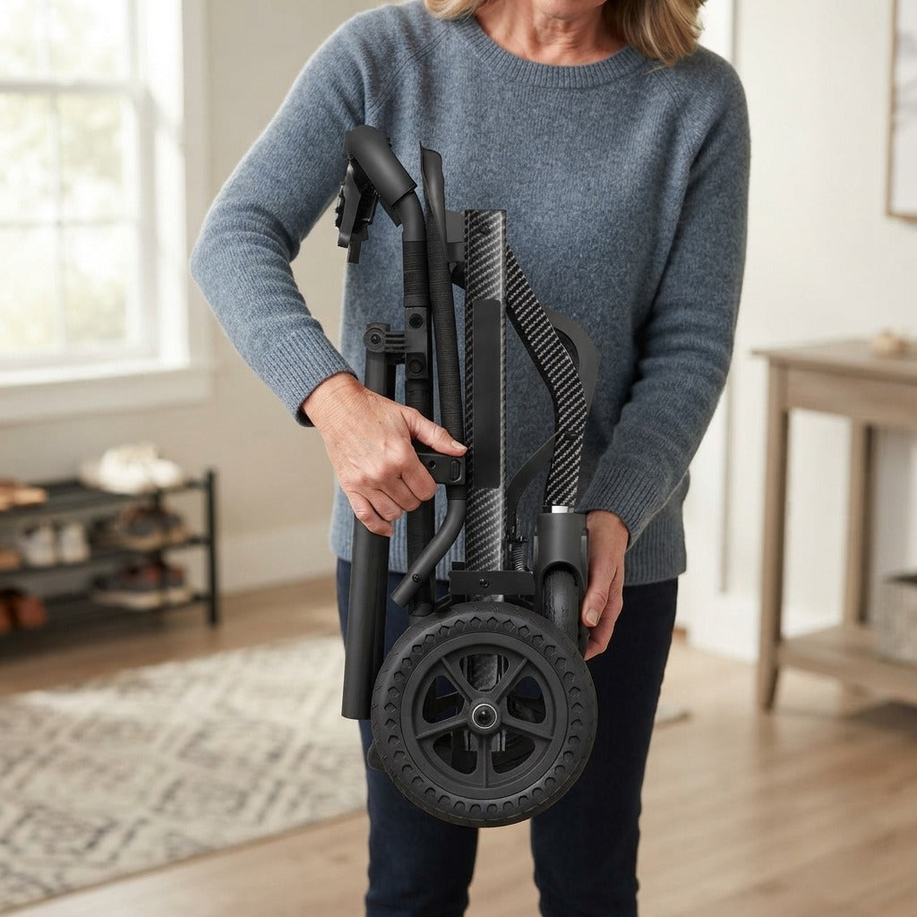 Lightweight Foldable Travel Wheelchair - in use