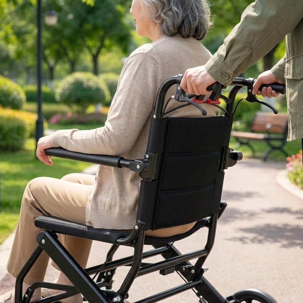 Lightweight Folding Manual Wheelchair - in use