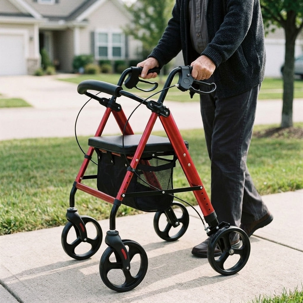 Lightweight Rollator Walker for Daily Mobility - in use