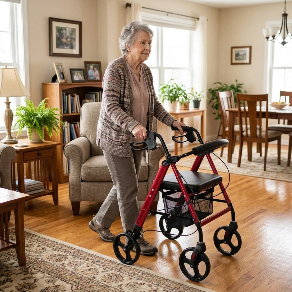 Lightweight Rollator Walker for Daily Mobility - at home