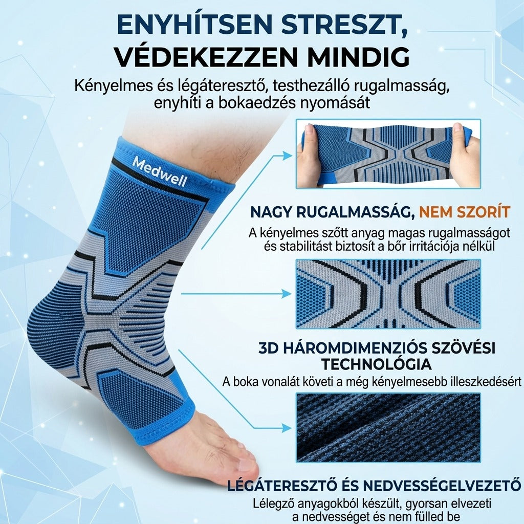 Medwell rugalmas kötött bokarögzítő sportoláshoz