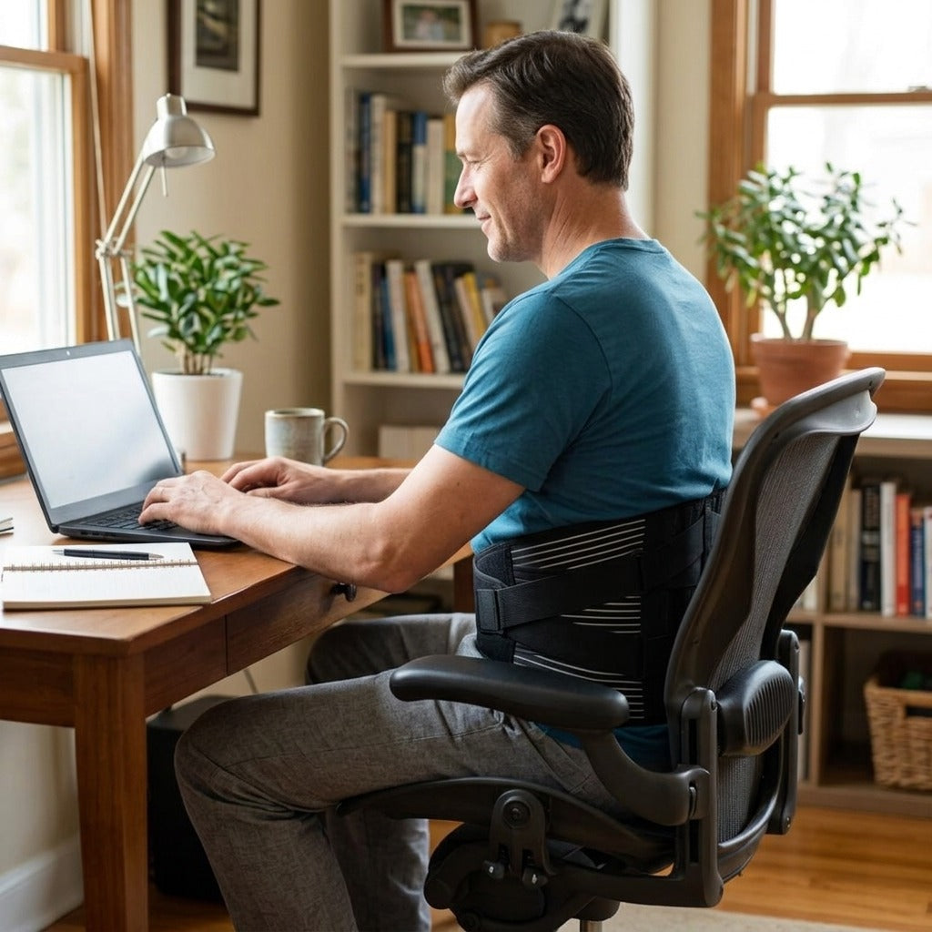 Lumbar Back Belt with Waist and Lower-Back Support - in everyday life