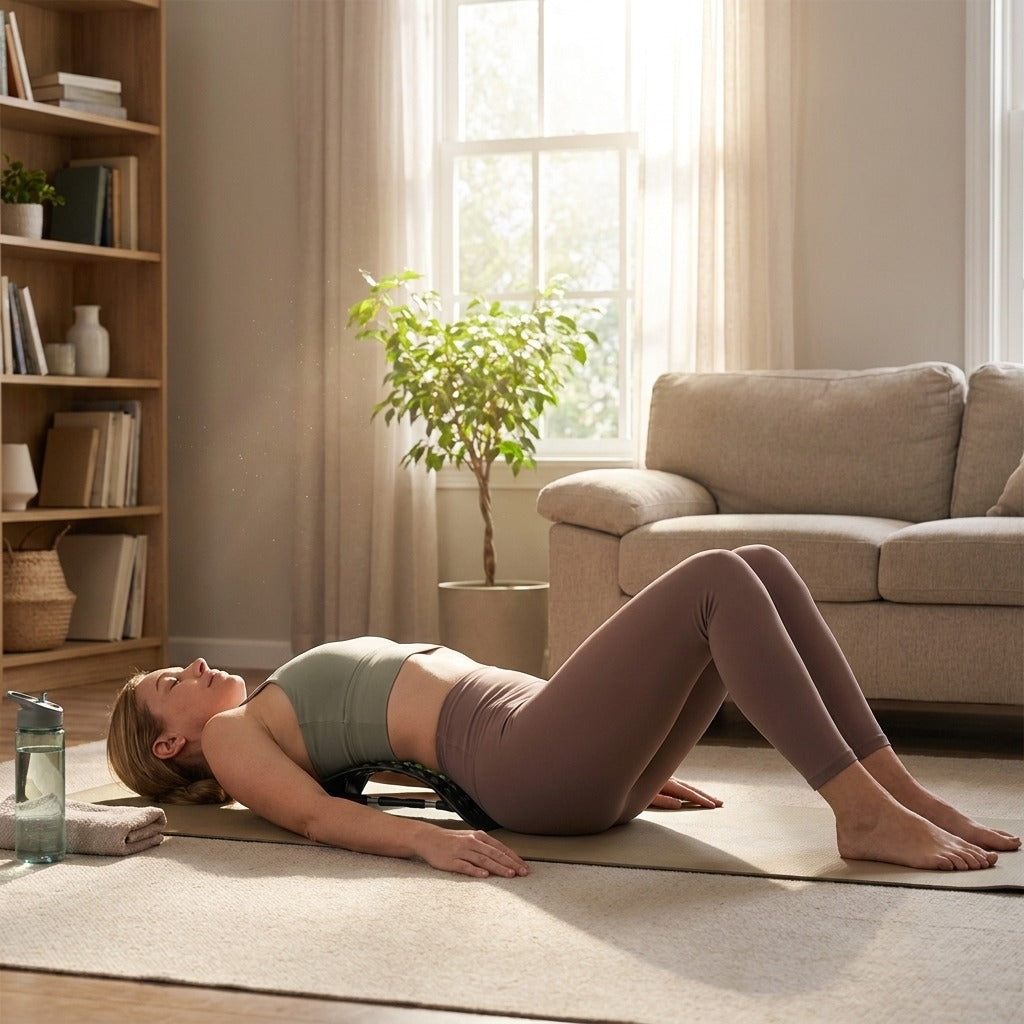 Lumbar Stretcher for Yoga and Back Opening - at home