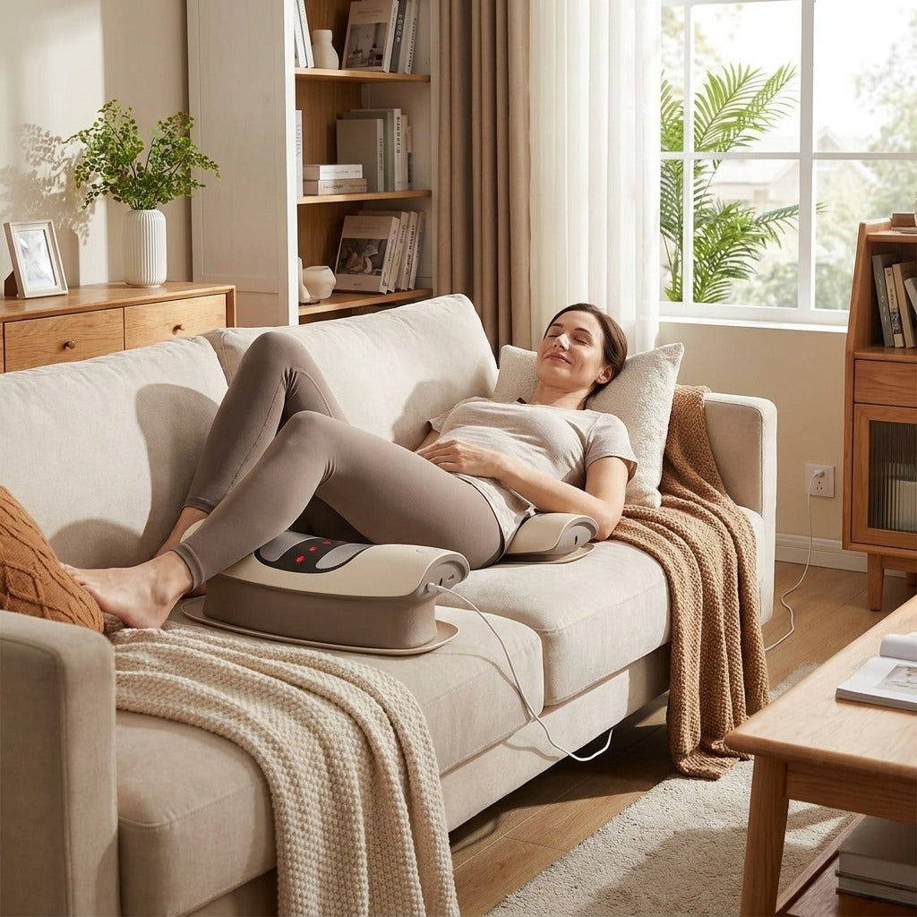 Lumbar Support Device with Vibration and Airbag Traction - at home