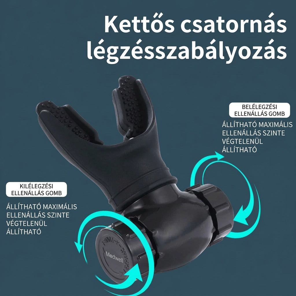 Tüdőkapacitást fejlesztő légzőgyakorló szájrész