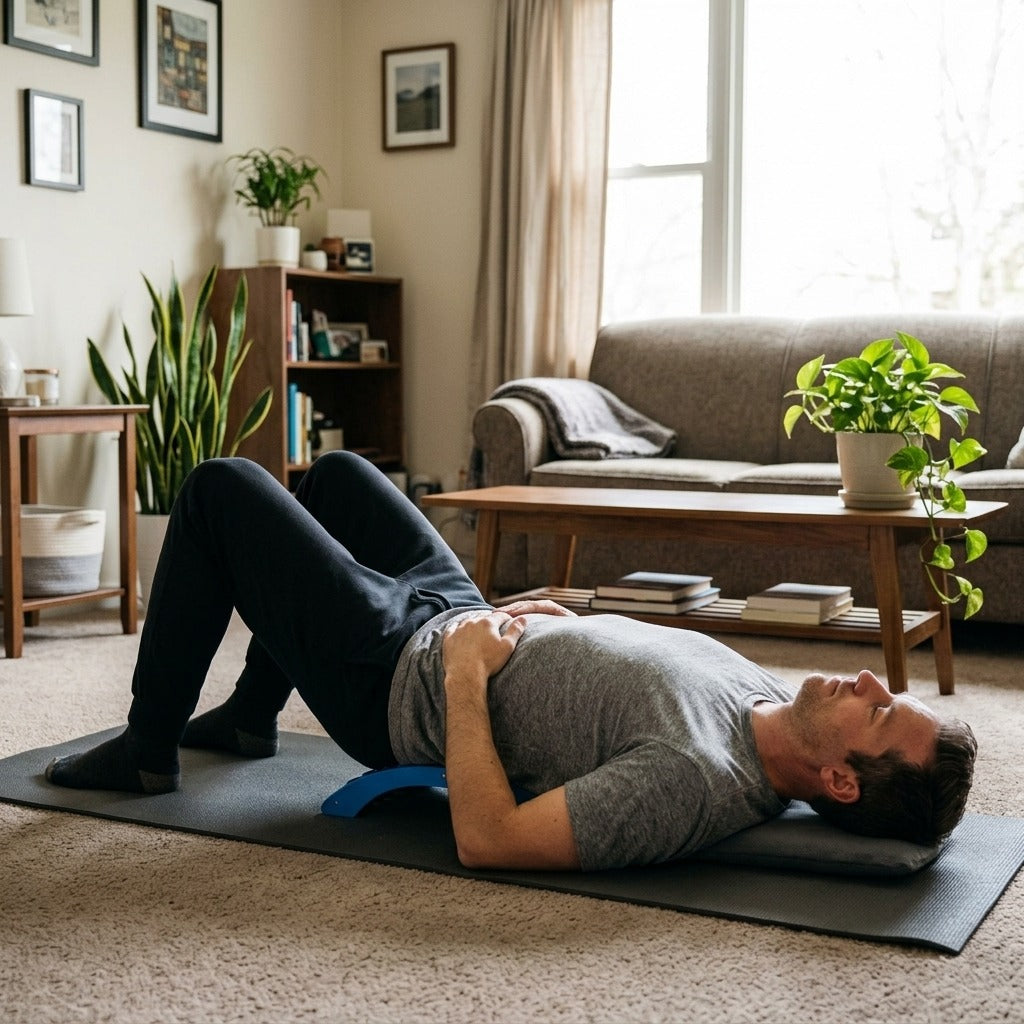 Magic Back Stretcher, Lumbar Support for Waist and Lower Back - at home