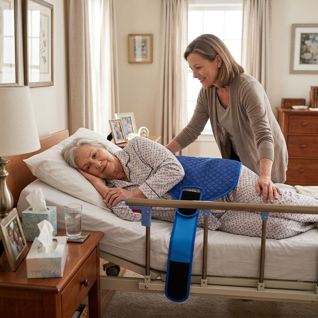 Manual Bed Repositioning Aid for Caregiving - in everyday life
