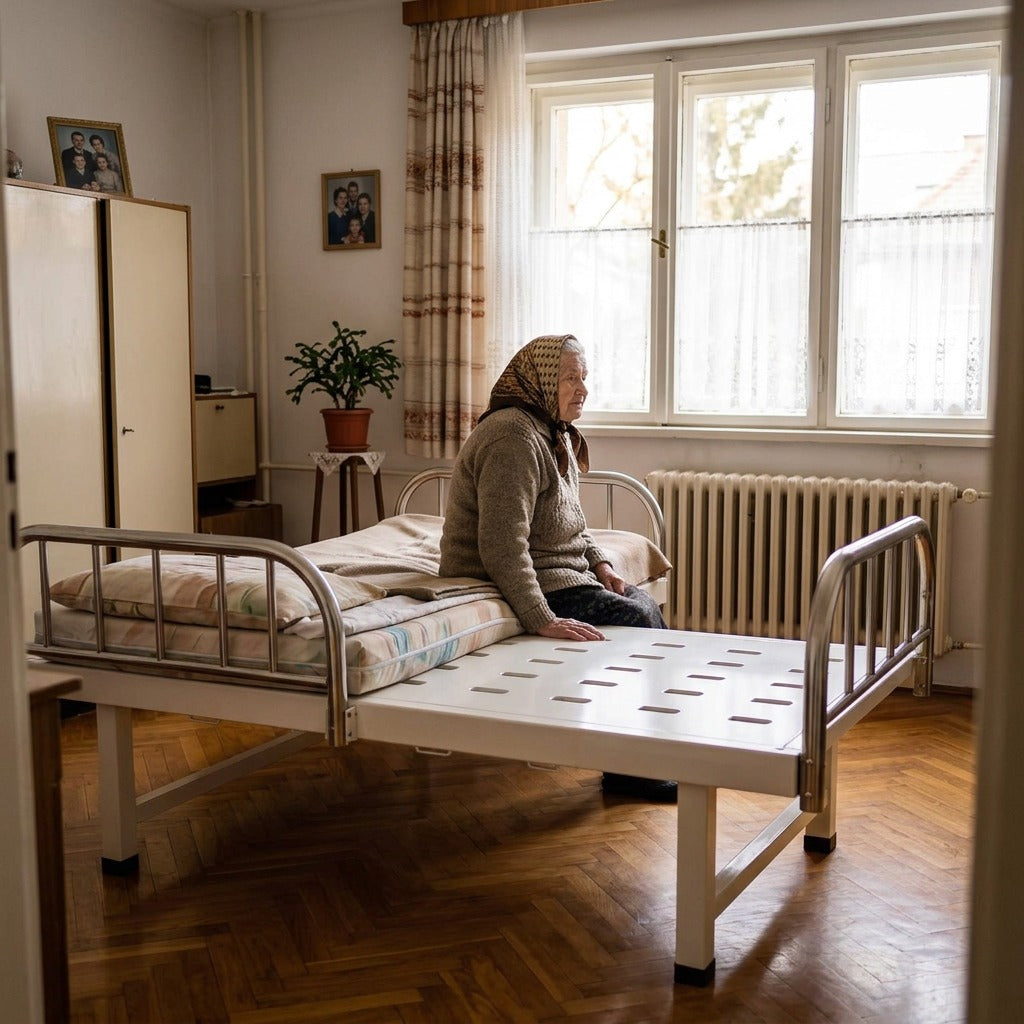 Sík fekvőfelületű orvosi ágy klinikáknak - otthon