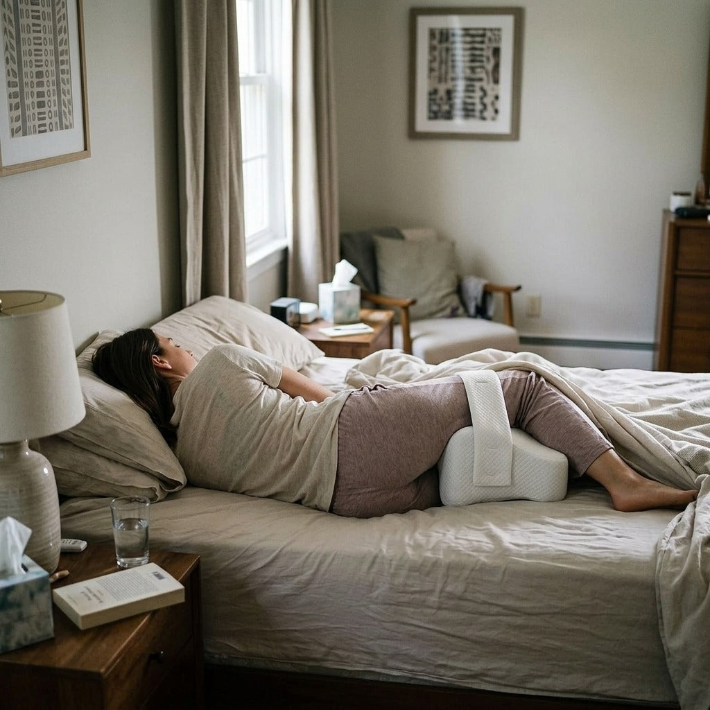 Memory Foam Knee Pillow for Side Sleeping - in everyday life