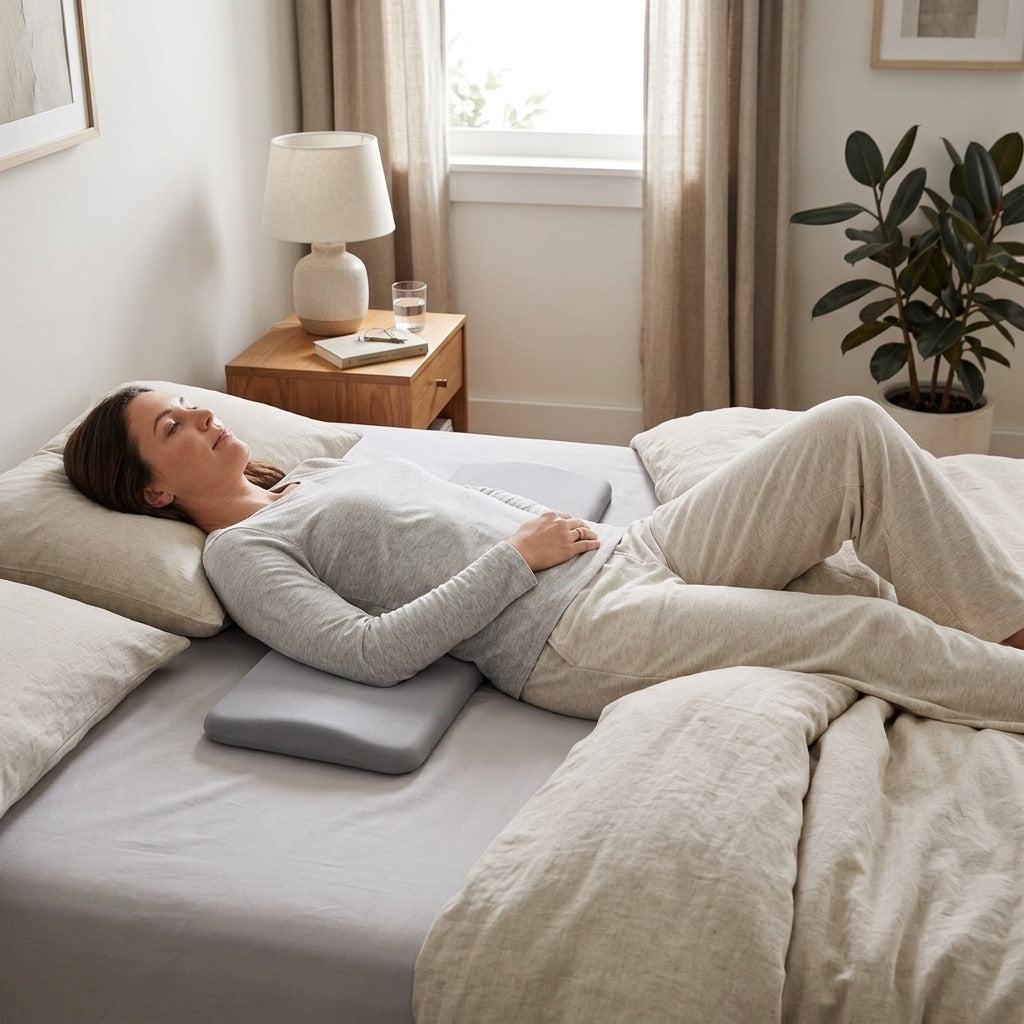 Memory Foam Lumbar Support Pillow for Bed - at home