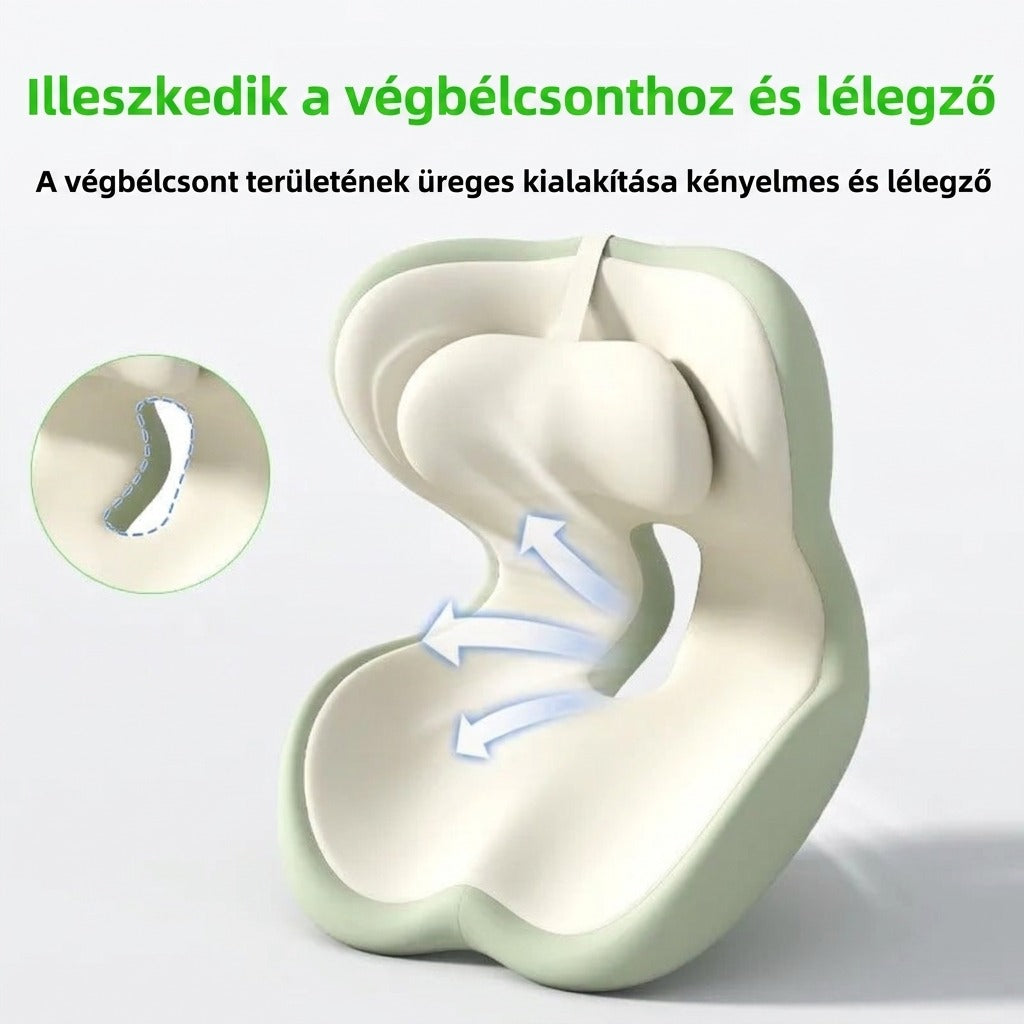 Memóriahabos ékpárna deréktámasszal, csúszásmentes