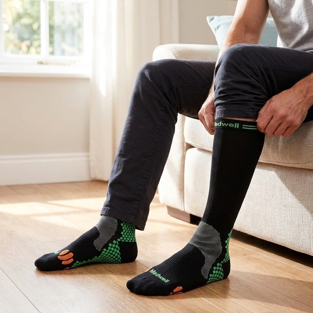Men's Crew Compression Socks - in use