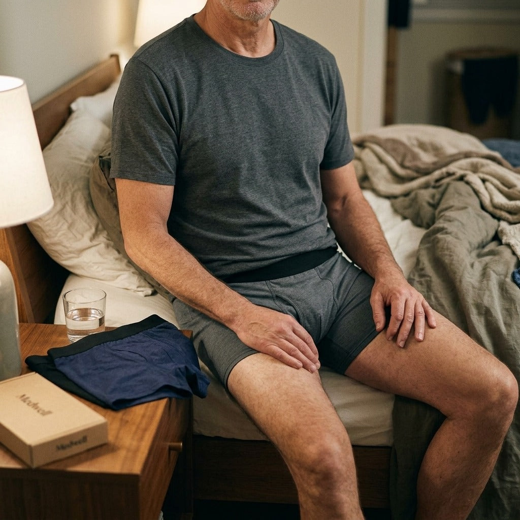 Men's Overnight Incontinence Boxer Briefs, 5-Pack - in use