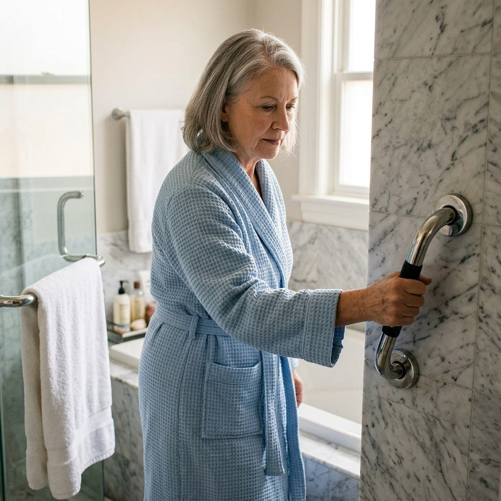 Metal Bathroom Shower Grab Bar - at home