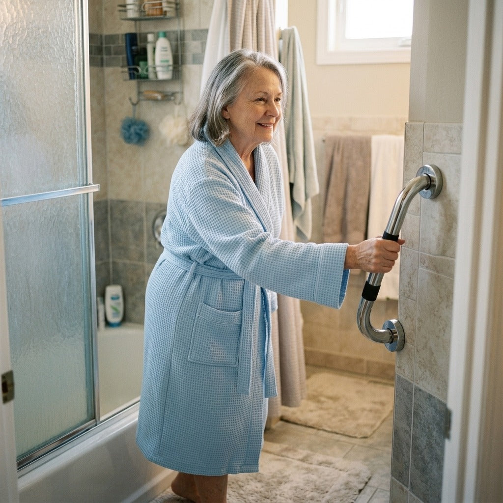 Metal Bathroom Shower Grab Bar - in everyday life