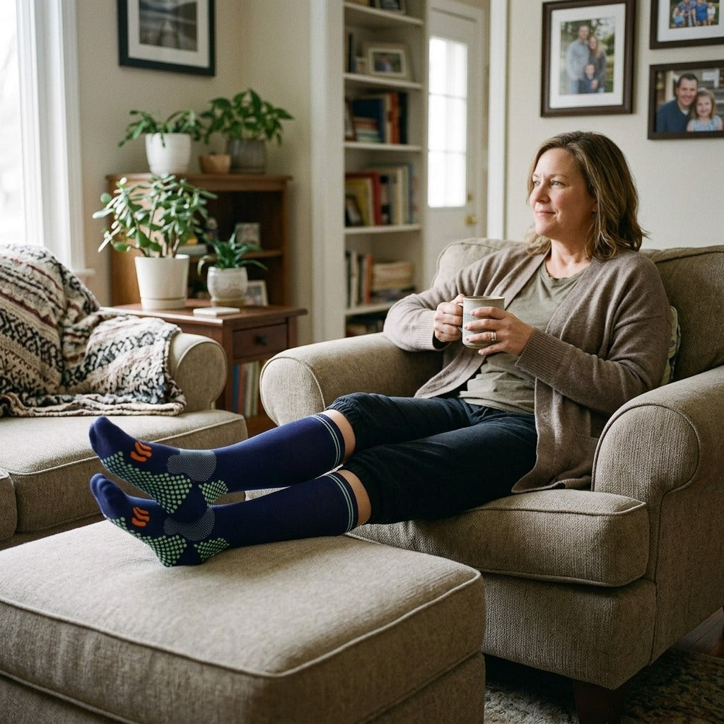 Middle-Calf Compression Socks, 20–30 mmHg - in everyday life