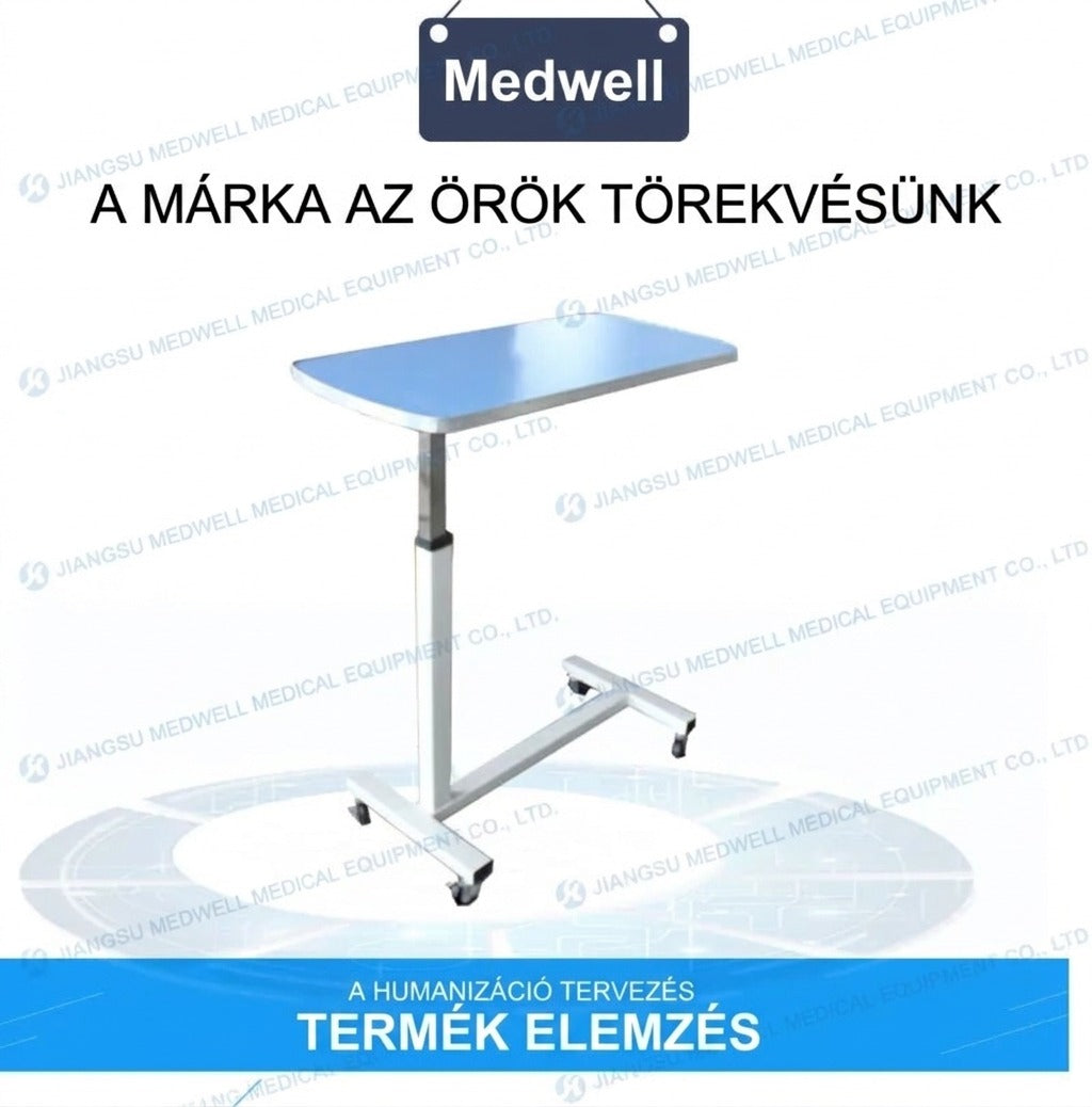 Gurulós, állítható ágyasztal