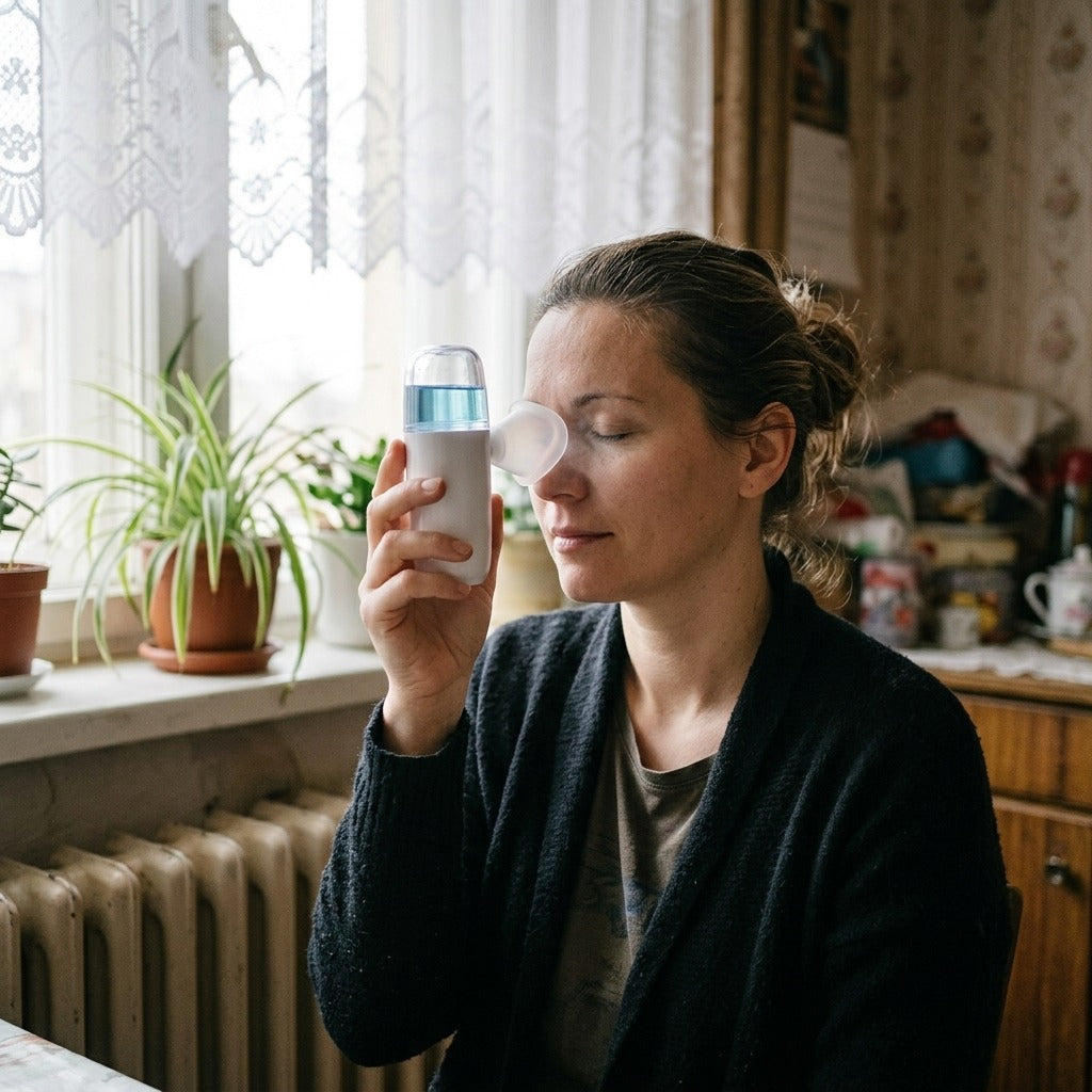 Nano spray szemkörnyék-ápoló készülék - használat közben