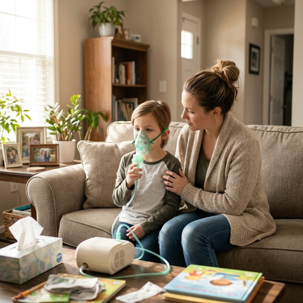 Nebulizer Atomizer Cup and Catheter Inhaler Set - at home
