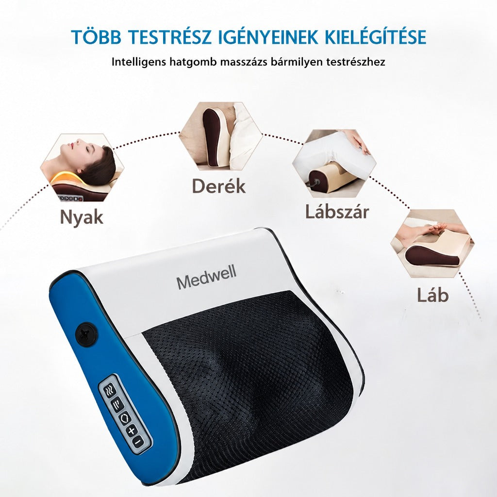 Nyak- és vállmasszírozó gyúró funkcióval és melegítéssel