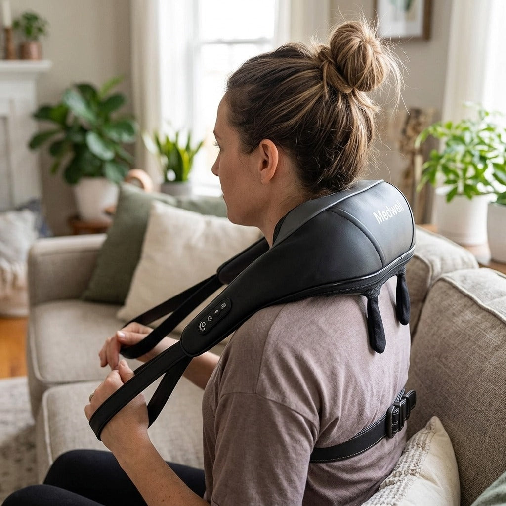 Neck and Shoulder Massager with Heat - in use