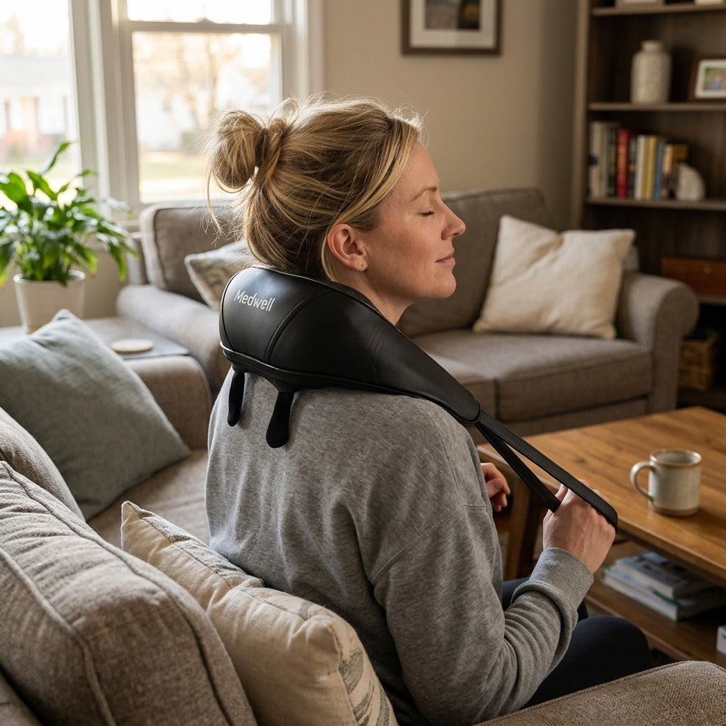 Neck and Shoulder Massager with Heat - at home