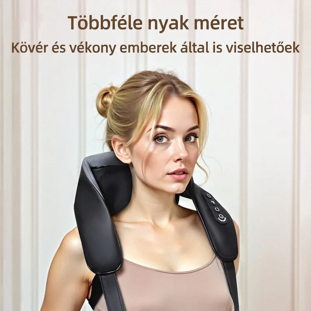 Nyak- és vállmasszírozó melegítő funkcióval