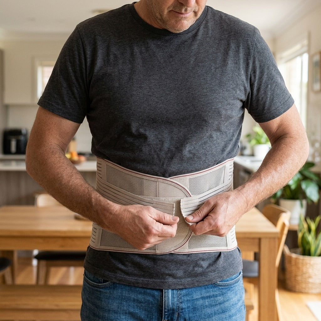 Neoprene Back Support Belt - in use
