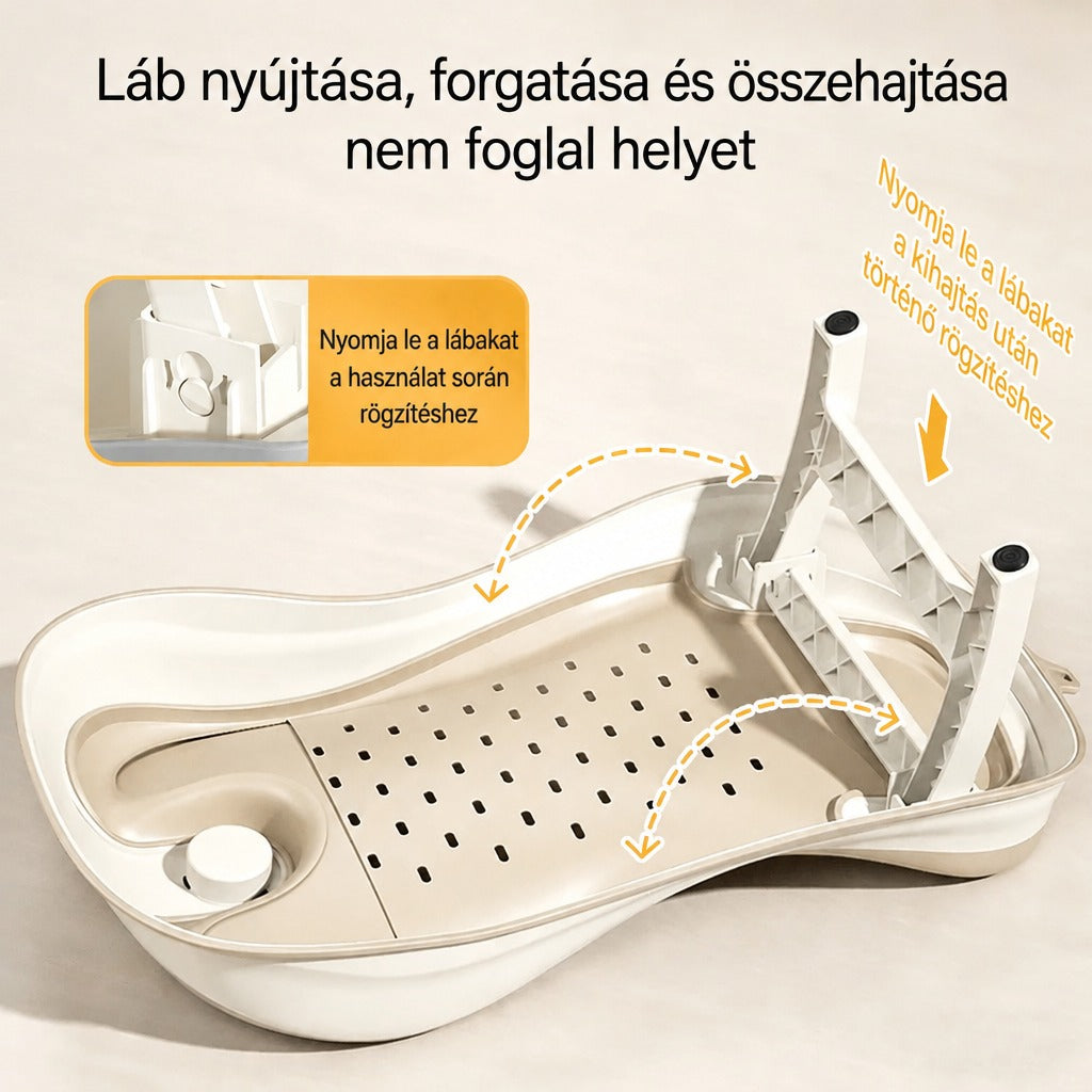 Újszülött fürdetőülés hőmérséklet-érzékelővel