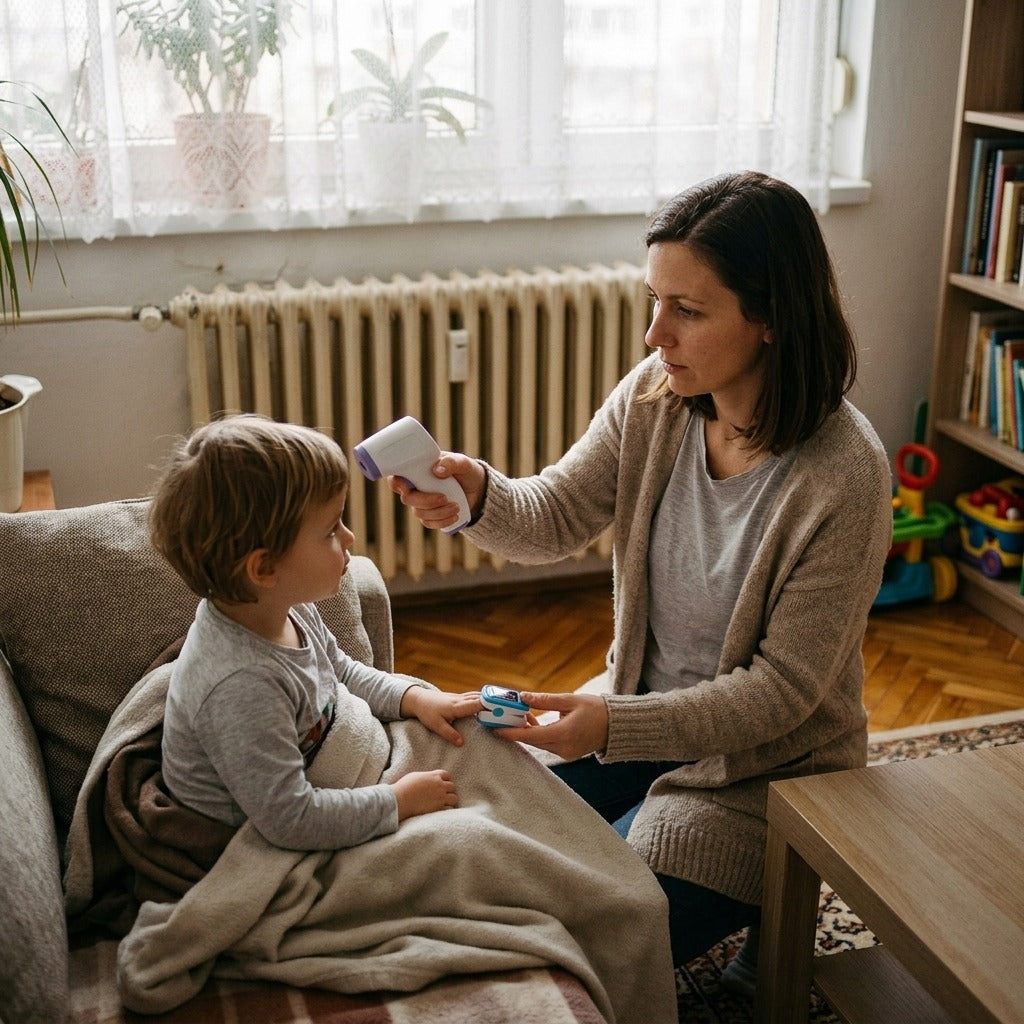 Érintésmentes homlokhőmérő és ujjbegyes pulzoximéter - otthon